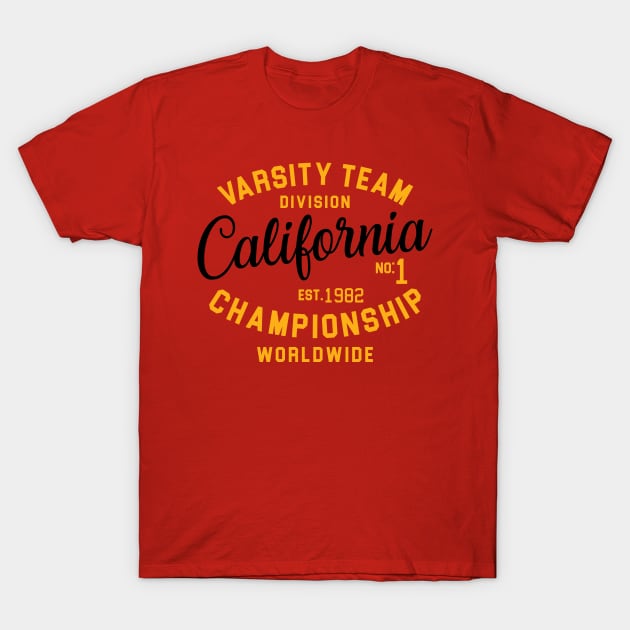 California varsity Team T-Shirt by Raintreestrees7373